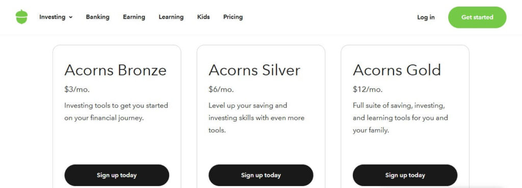 Acorn pricing